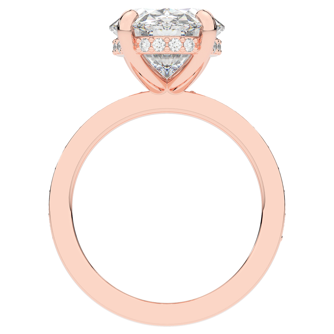 4.30CT.TW OVAL LAB DIAMOND BAND ENGAGEMENT RING - Nazarelle