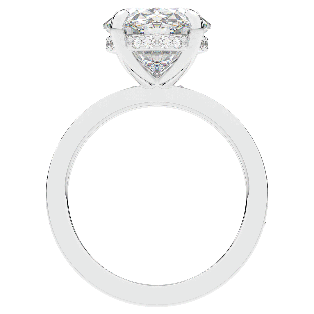 4.30CT.TW OVAL LAB DIAMOND BAND ENGAGEMENT RING - Nazarelle