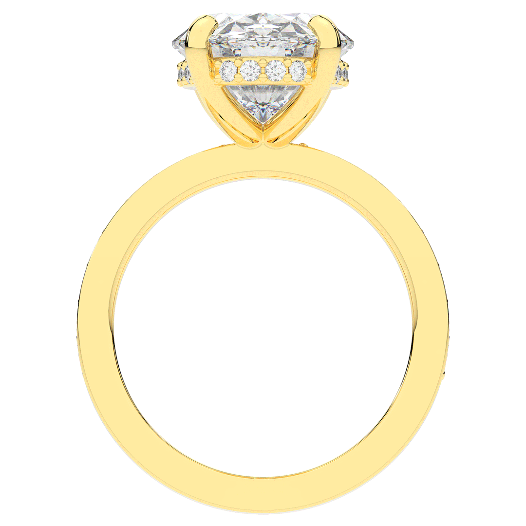 4.30CT.TW OVAL LAB DIAMOND BAND ENGAGEMENT RING - Nazarelle