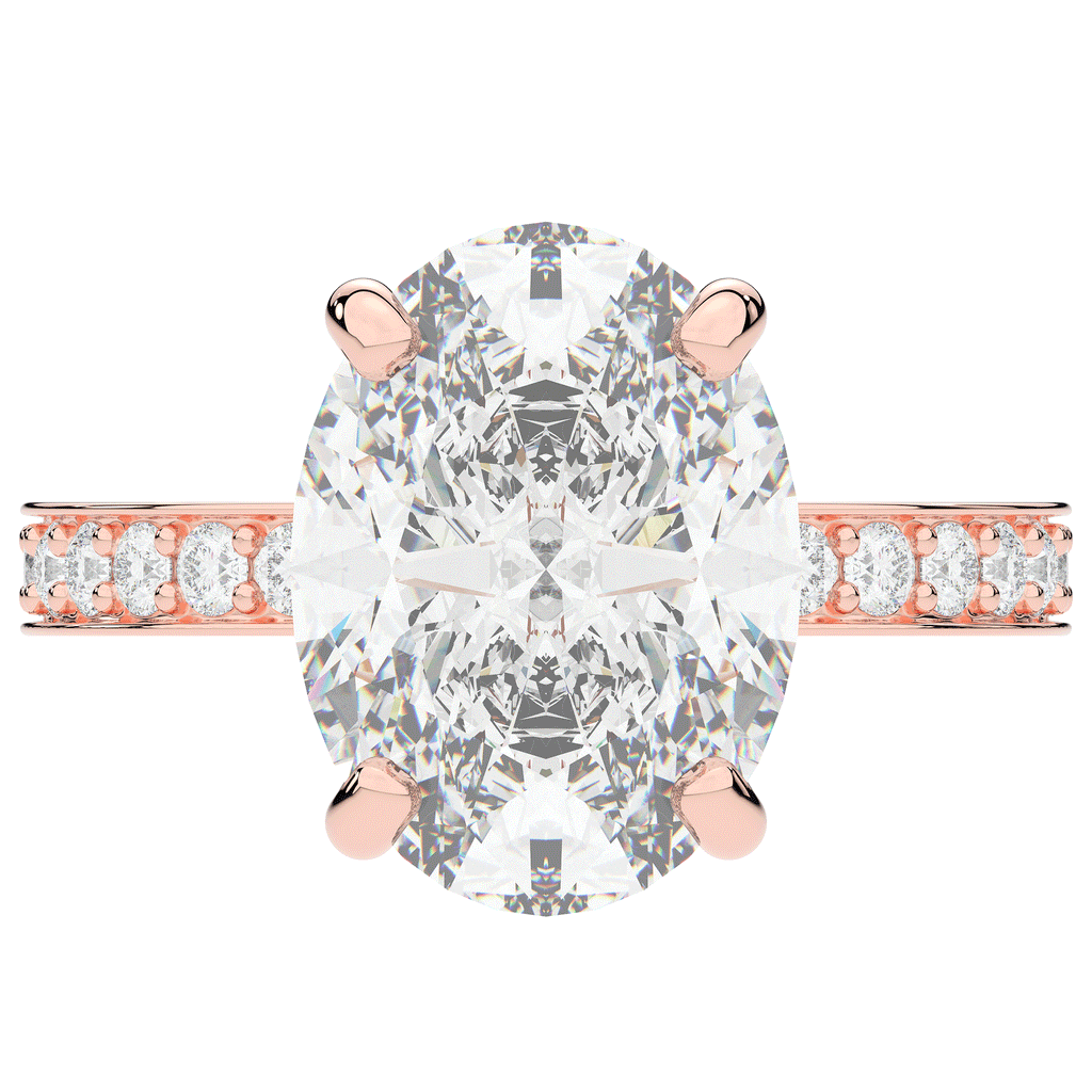 4.30CT.TW OVAL LAB DIAMOND BAND ENGAGEMENT RING - Nazarelle