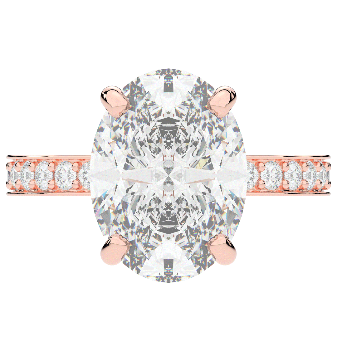 4.30CT.TW OVAL LAB DIAMOND BAND ENGAGEMENT RING - Nazarelle