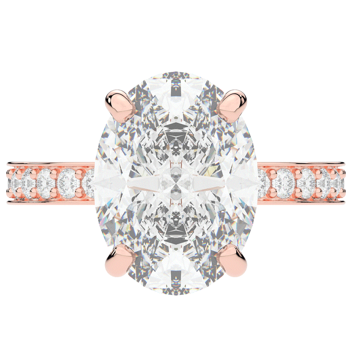 4.30CT.TW OVAL LAB DIAMOND BAND ENGAGEMENT RING - Nazarelle