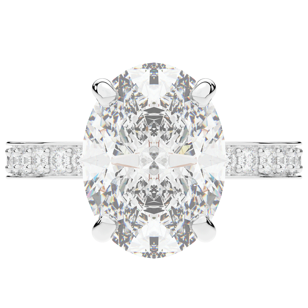 4.30CT.TW OVAL LAB DIAMOND BAND ENGAGEMENT RING - Nazarelle