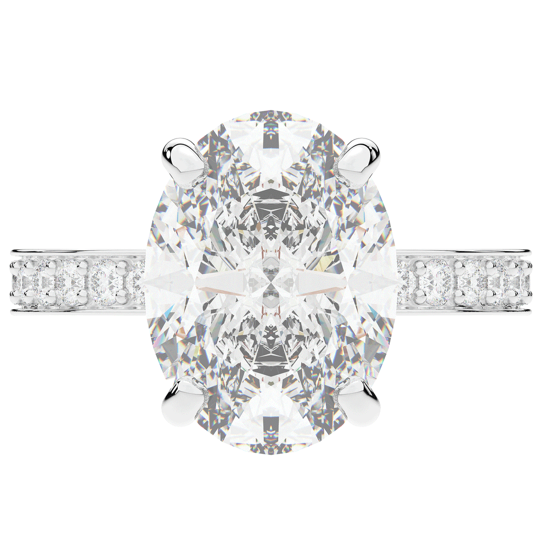 4.30CT.TW OVAL LAB DIAMOND BAND ENGAGEMENT RING - Nazarelle