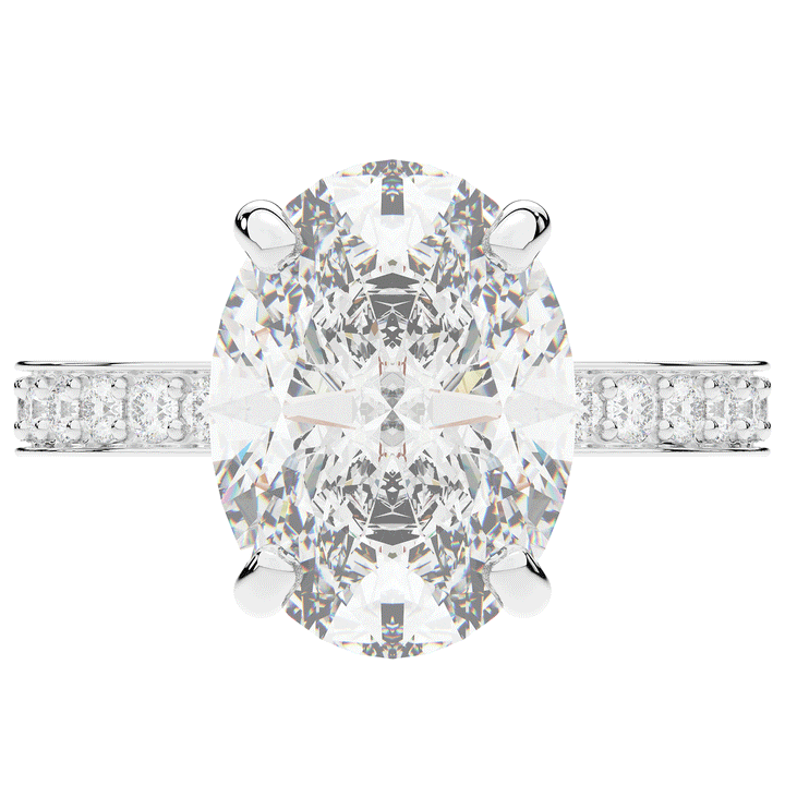 4.30CT.TW OVAL LAB DIAMOND BAND ENGAGEMENT RING - Nazarelle