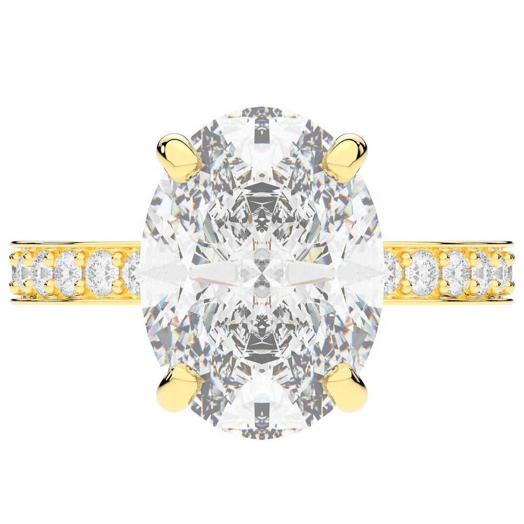 4.30CT.TW OVAL LAB DIAMOND BAND ENGAGEMENT RING - Nazarelle