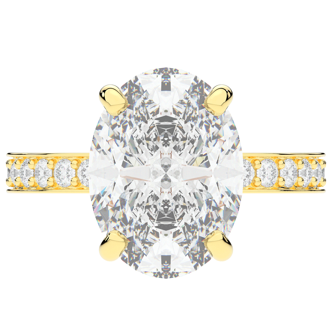 4.30CT.TW OVAL LAB DIAMOND BAND ENGAGEMENT RING - Nazarelle