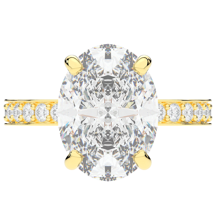 4.30CT.TW OVAL LAB DIAMOND BAND ENGAGEMENT RING - Nazarelle
