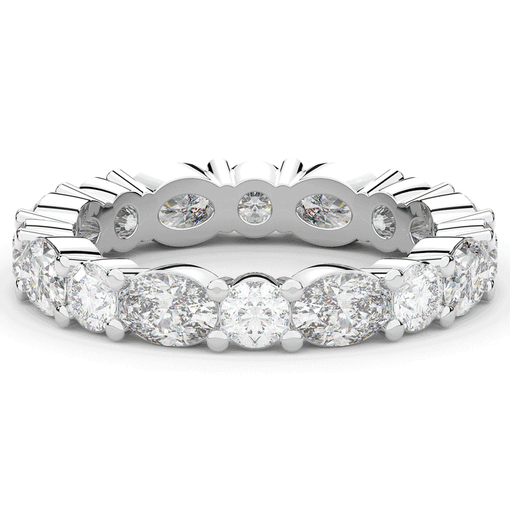 2.80CT.TW OVAL AND ROUND LAB DIAMOND ETERNITY WEDDING BAND - Nazarelle