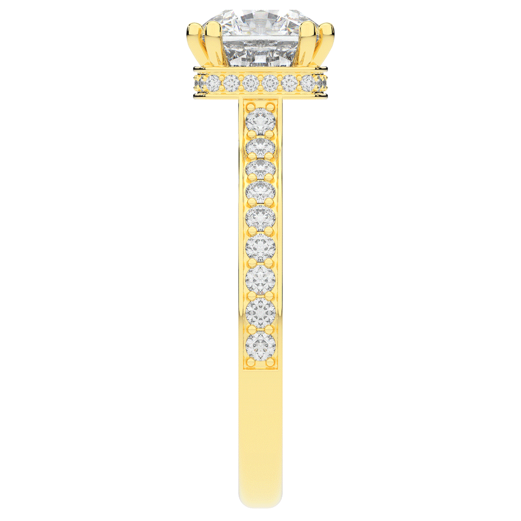 2.60CT.TW CUSHION LAB DIAMOND SOLITAIRE ENGAGEMENT RING - Nazarelle