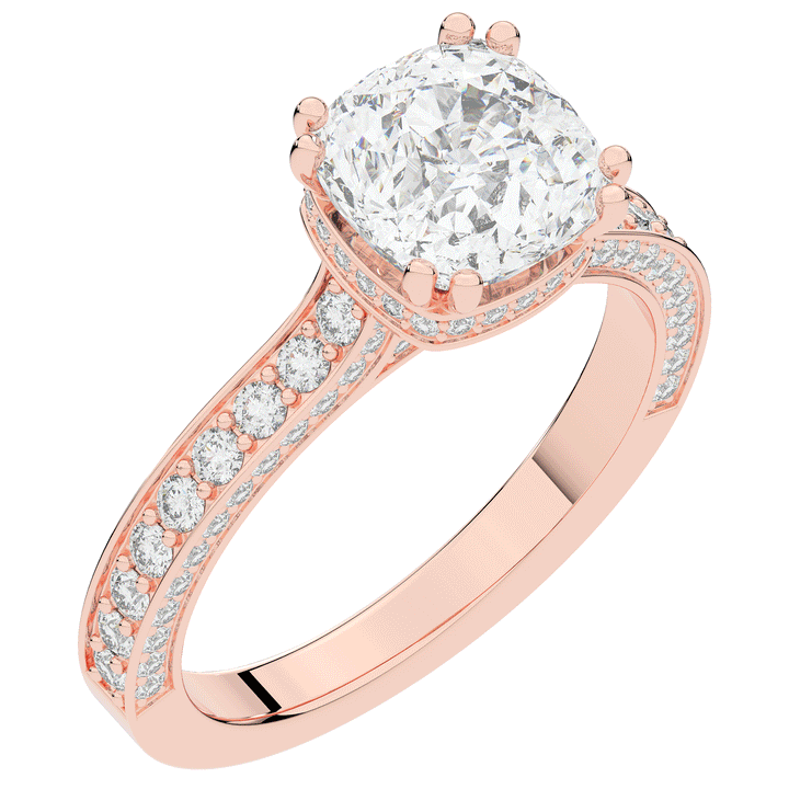 2.60CT.TW CUSHION LAB DIAMOND SOLITAIRE ENGAGEMENT RING - Nazarelle
