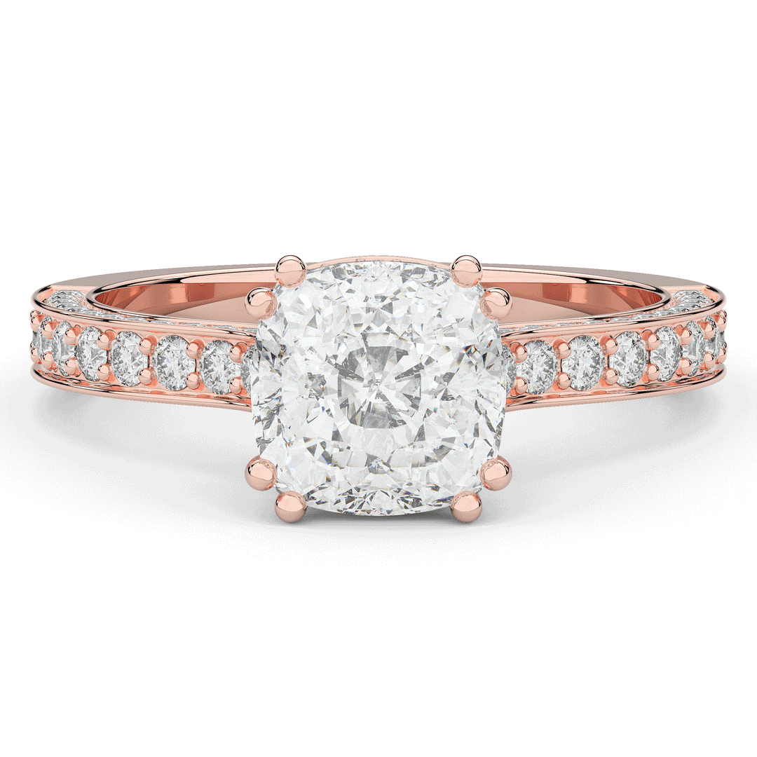 2.60CT.TW CUSHION LAB DIAMOND SOLITAIRE ENGAGEMENT RING - Nazarelle