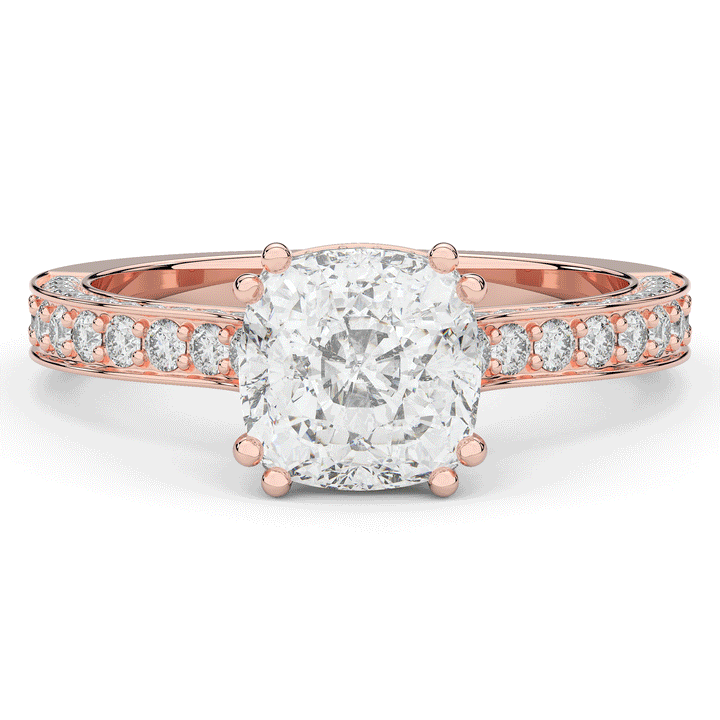 2.60CT.TW CUSHION LAB DIAMOND SOLITAIRE ENGAGEMENT RING - Nazarelle