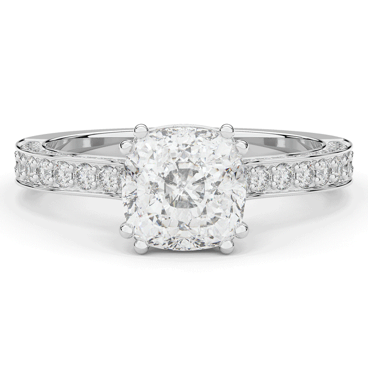2.60CT.TW CUSHION LAB DIAMOND SOLITAIRE ENGAGEMENT RING - Nazarelle