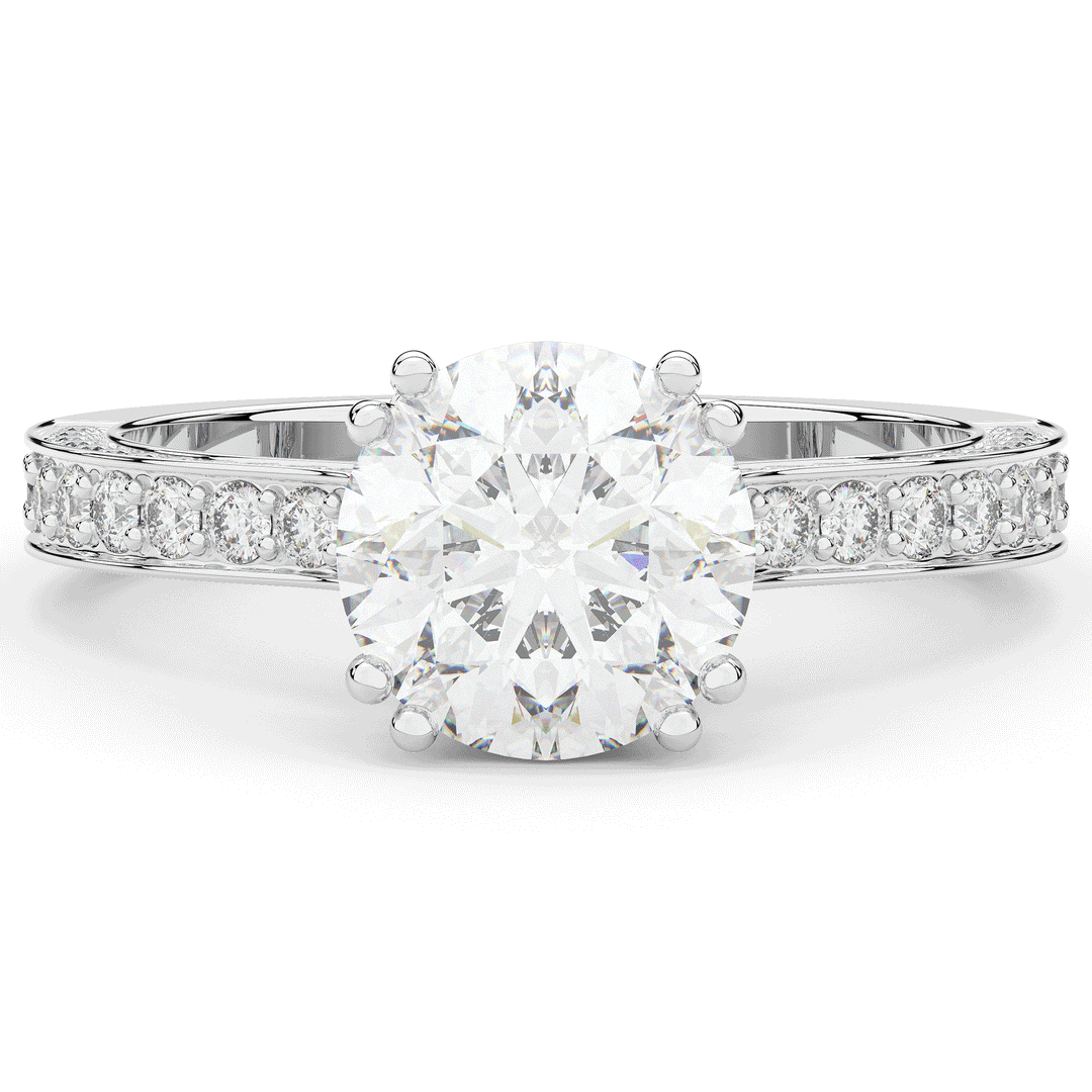 2.60CT.TW ROUND LAB DIAMOND SOLITAIRE ENGAGEMENT RING - Nazarelle