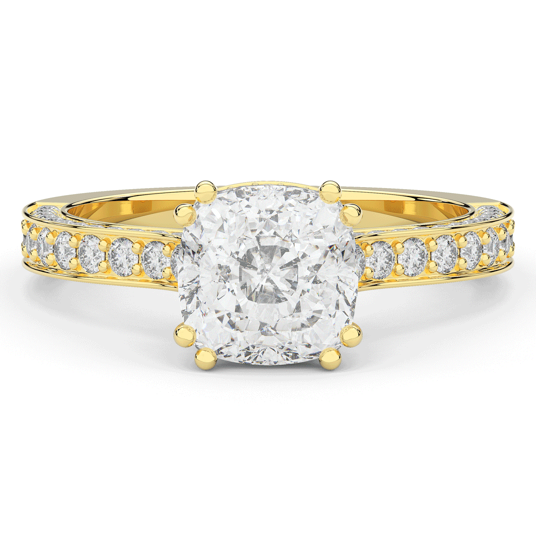 2.60CT.TW CUSHION LAB DIAMOND SOLITAIRE ENGAGEMENT RING - Nazarelle