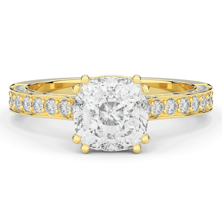 2.60CT.TW CUSHION LAB DIAMOND SOLITAIRE ENGAGEMENT RING - Nazarelle