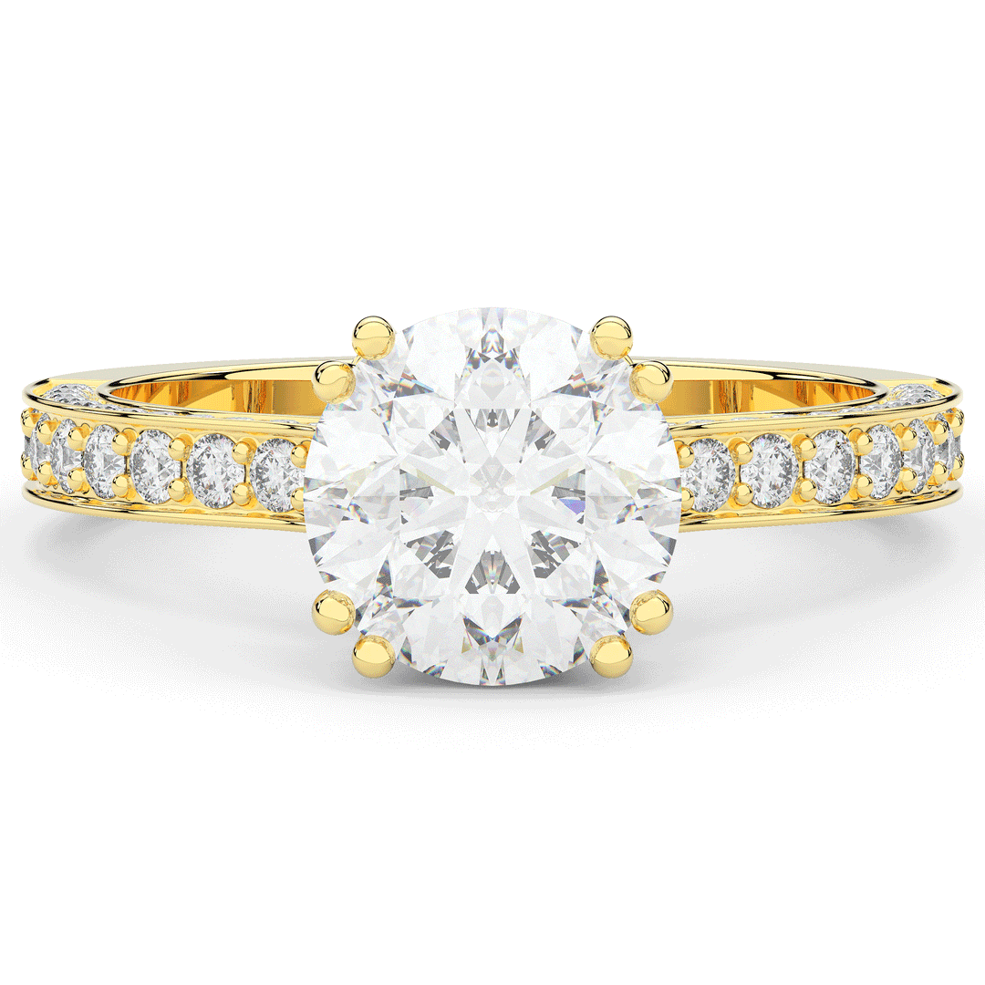 2.60CT.TW ROUND LAB DIAMOND SOLITAIRE ENGAGEMENT RING - Nazarelle