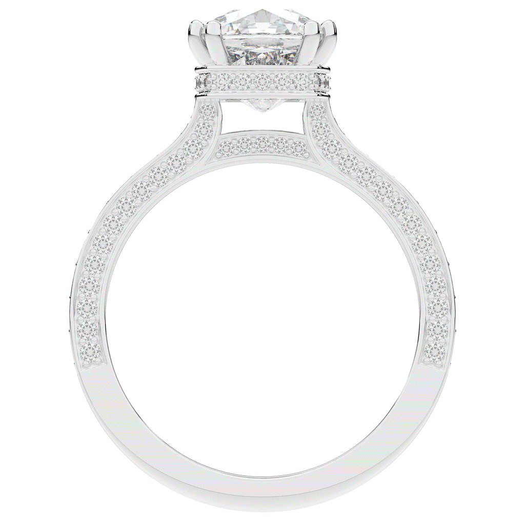 2.60CT.TW CUSHION LAB DIAMOND SOLITAIRE ENGAGEMENT RING - Nazarelle