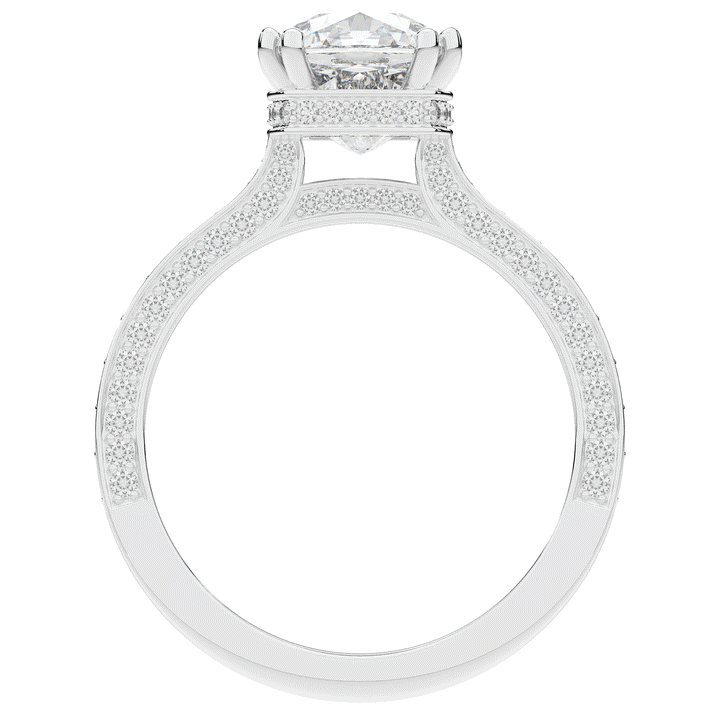 2.60CT.TW CUSHION LAB DIAMOND SOLITAIRE ENGAGEMENT RING - Nazarelle