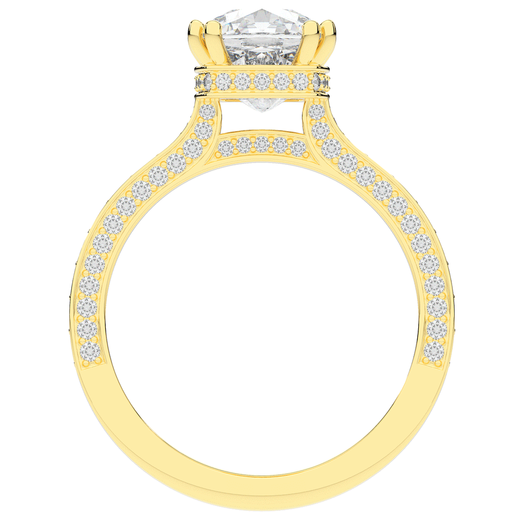 2.60CT.TW CUSHION LAB DIAMOND SOLITAIRE ENGAGEMENT RING - Nazarelle