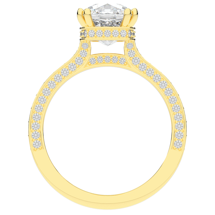 2.60CT.TW CUSHION LAB DIAMOND SOLITAIRE ENGAGEMENT RING - Nazarelle