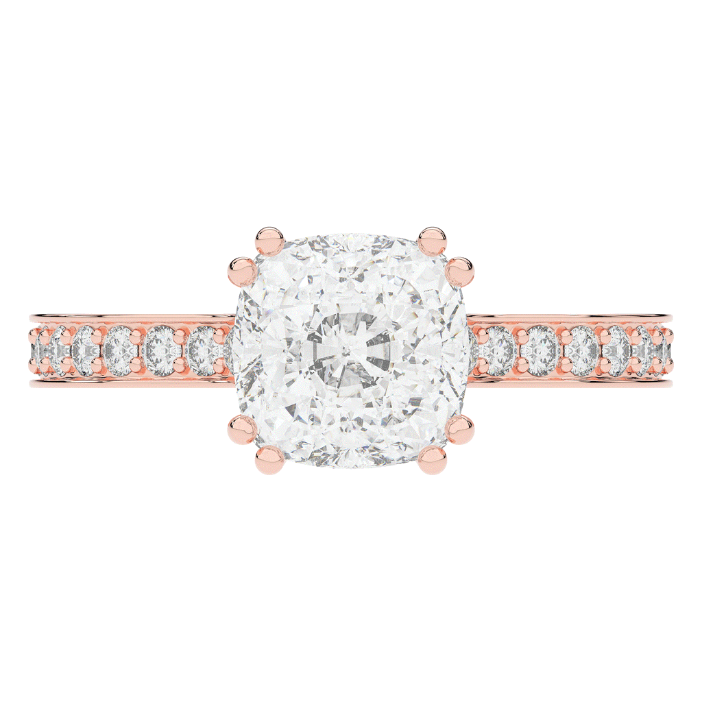 2.60CT.TW CUSHION LAB DIAMOND SOLITAIRE ENGAGEMENT RING - Nazarelle