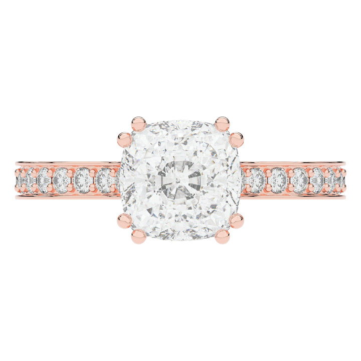 2.60CT.TW CUSHION LAB DIAMOND SOLITAIRE ENGAGEMENT RING - Nazarelle