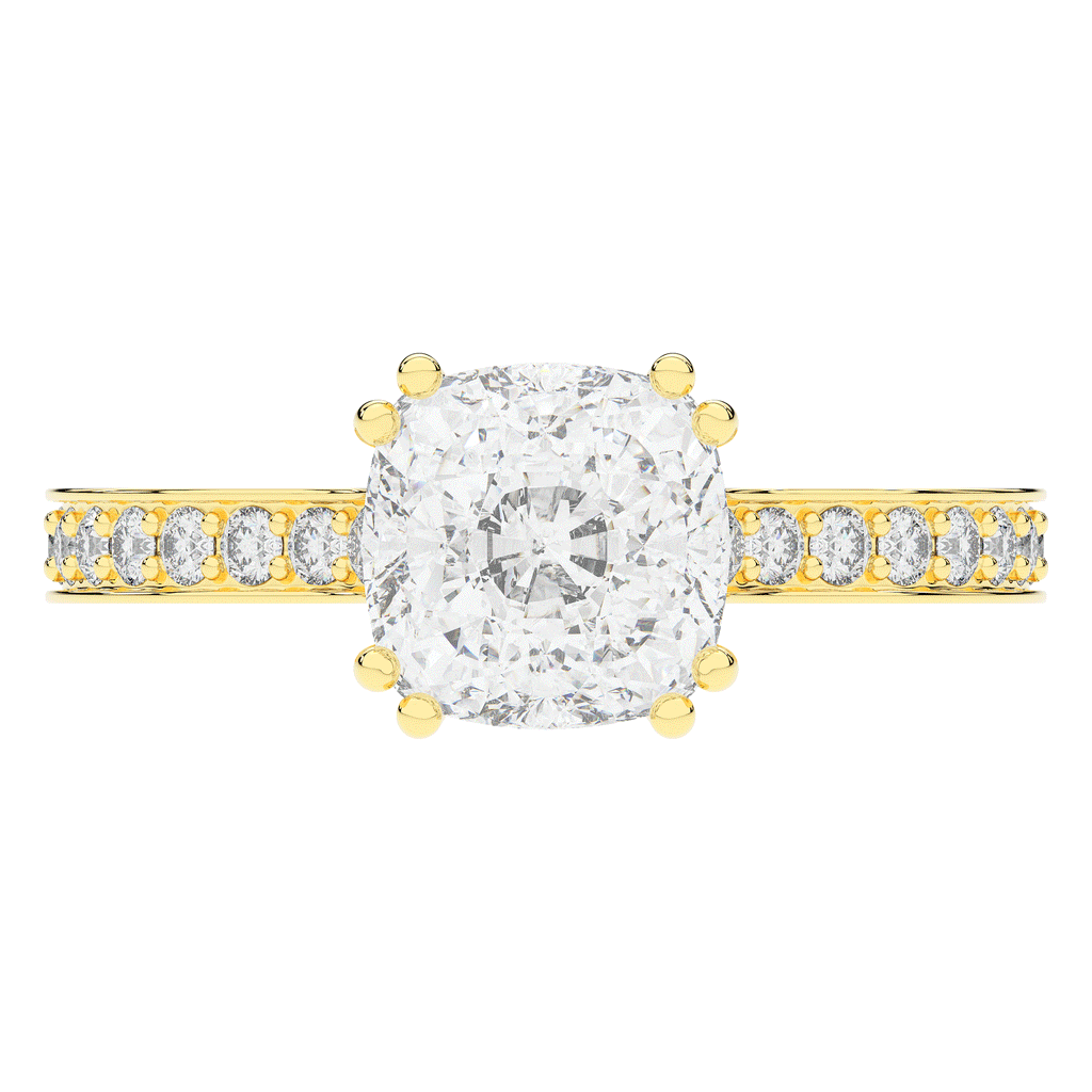 2.60CT.TW CUSHION LAB DIAMOND SOLITAIRE ENGAGEMENT RING - Nazarelle