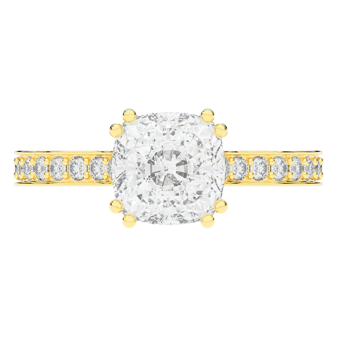 2.60CT.TW CUSHION LAB DIAMOND SOLITAIRE ENGAGEMENT RING - Nazarelle