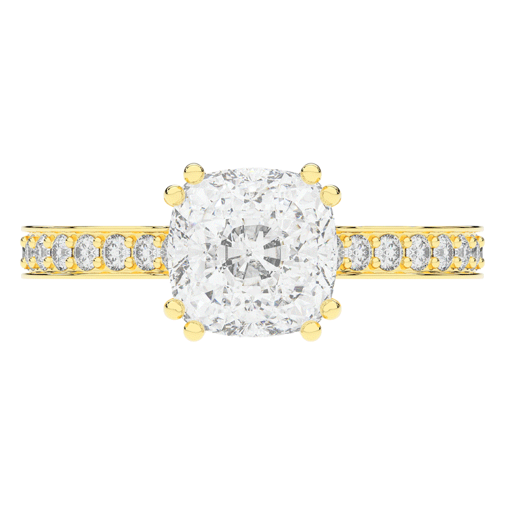 2.60CT.TW CUSHION LAB DIAMOND SOLITAIRE ENGAGEMENT RING - Nazarelle