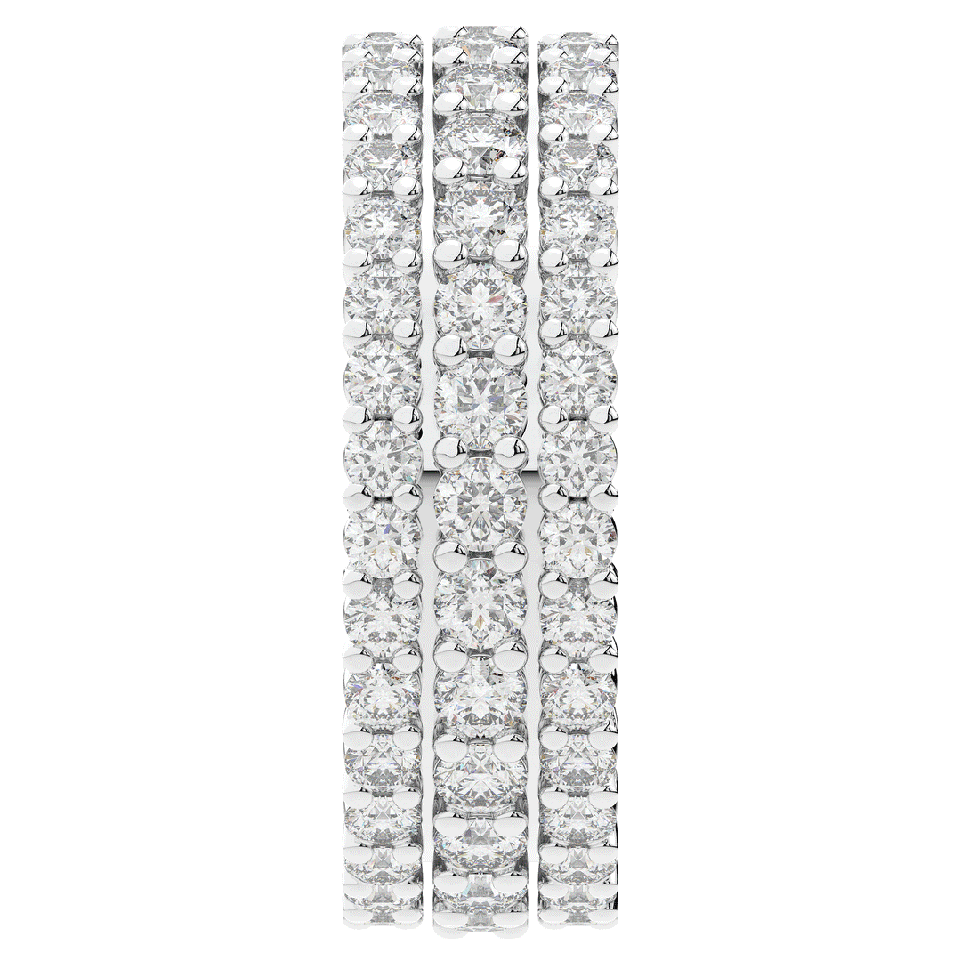 2.30CT.TW 3 ROW ROUND LAB DIAMOND ETERNITY WEDDING BAND - Nazarelle