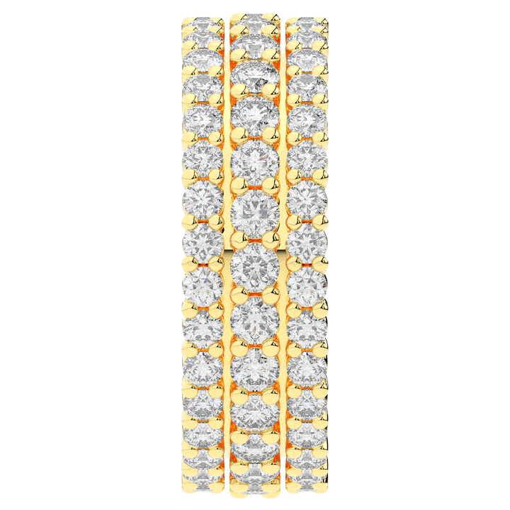 2.30CT.TW 3 ROW ROUND LAB DIAMOND ETERNITY WEDDING BAND - Nazarelle