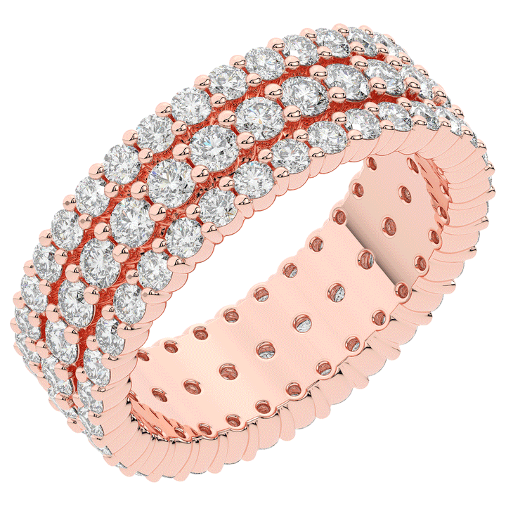 2.30CT.TW 3 ROW ROUND LAB DIAMOND ETERNITY WEDDING BAND - Nazarelle