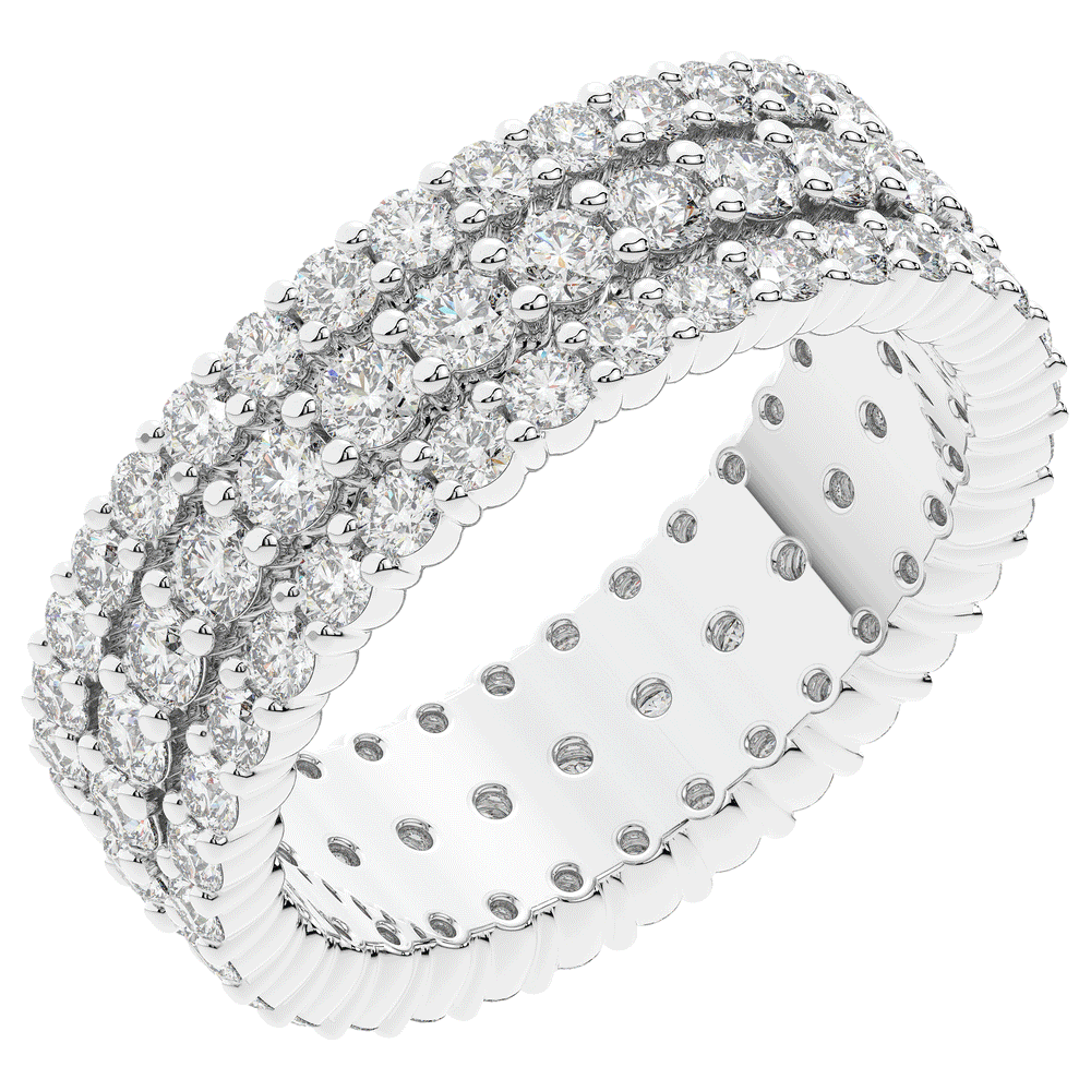 2.30CT.TW 3 ROW ROUND LAB DIAMOND ETERNITY WEDDING BAND - Nazarelle