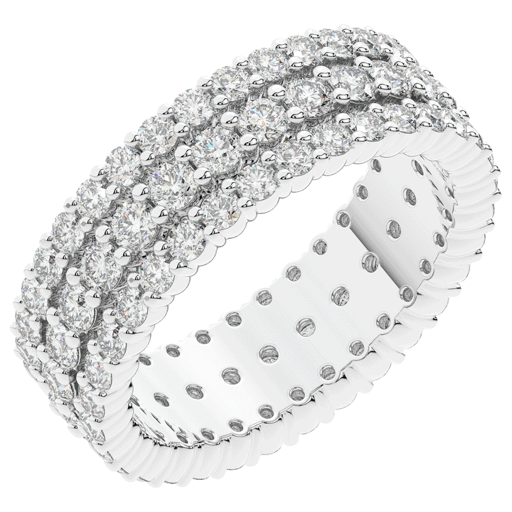 2.30CT.TW 3 ROW ROUND LAB DIAMOND ETERNITY WEDDING BAND - Nazarelle