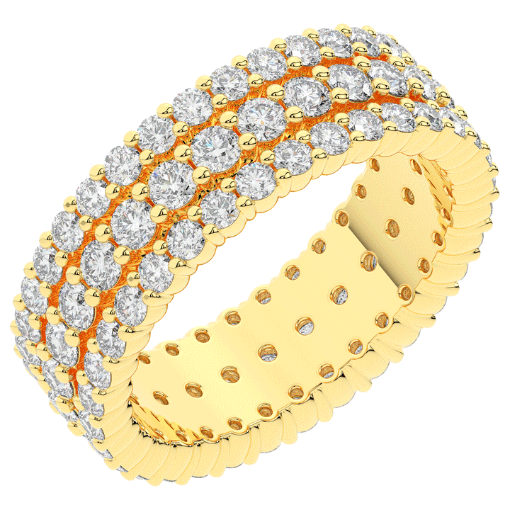 2.30CT.TW 3 ROW ROUND LAB DIAMOND ETERNITY WEDDING BAND - Nazarelle