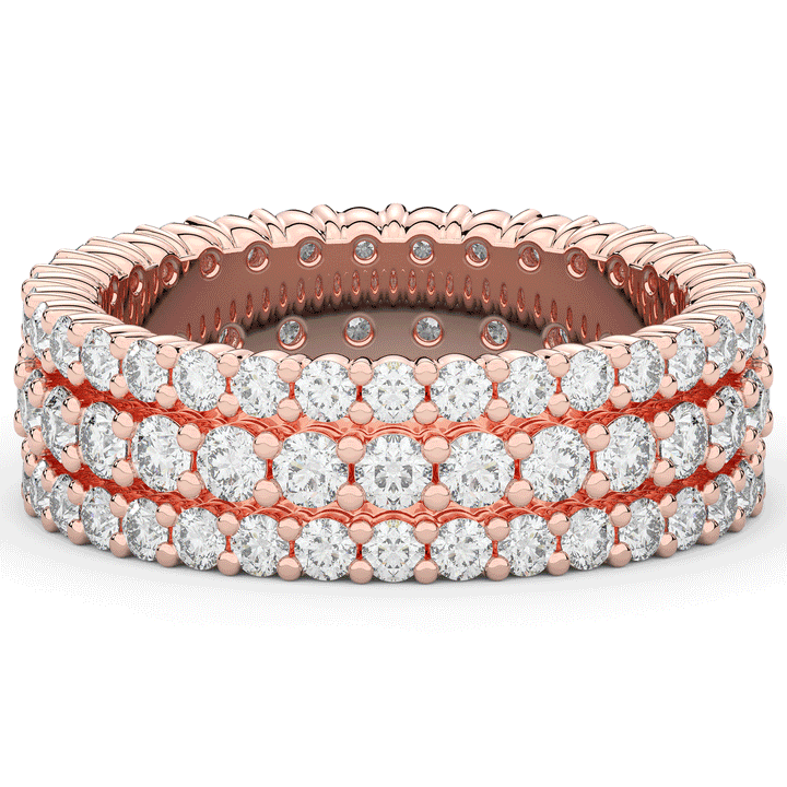 2.30CT.TW 3 ROW ROUND LAB DIAMOND ETERNITY WEDDING BAND - Nazarelle