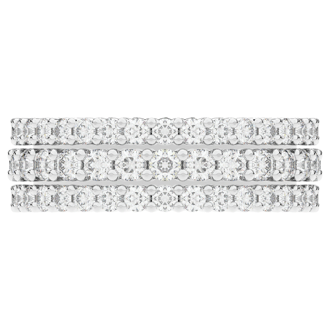 2.30CT.TW 3 ROW ROUND LAB DIAMOND ETERNITY WEDDING BAND - Nazarelle