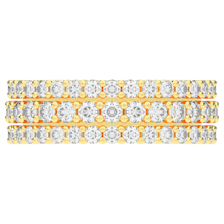 2.30CT.TW 3 ROW ROUND LAB DIAMOND ETERNITY WEDDING BAND - Nazarelle