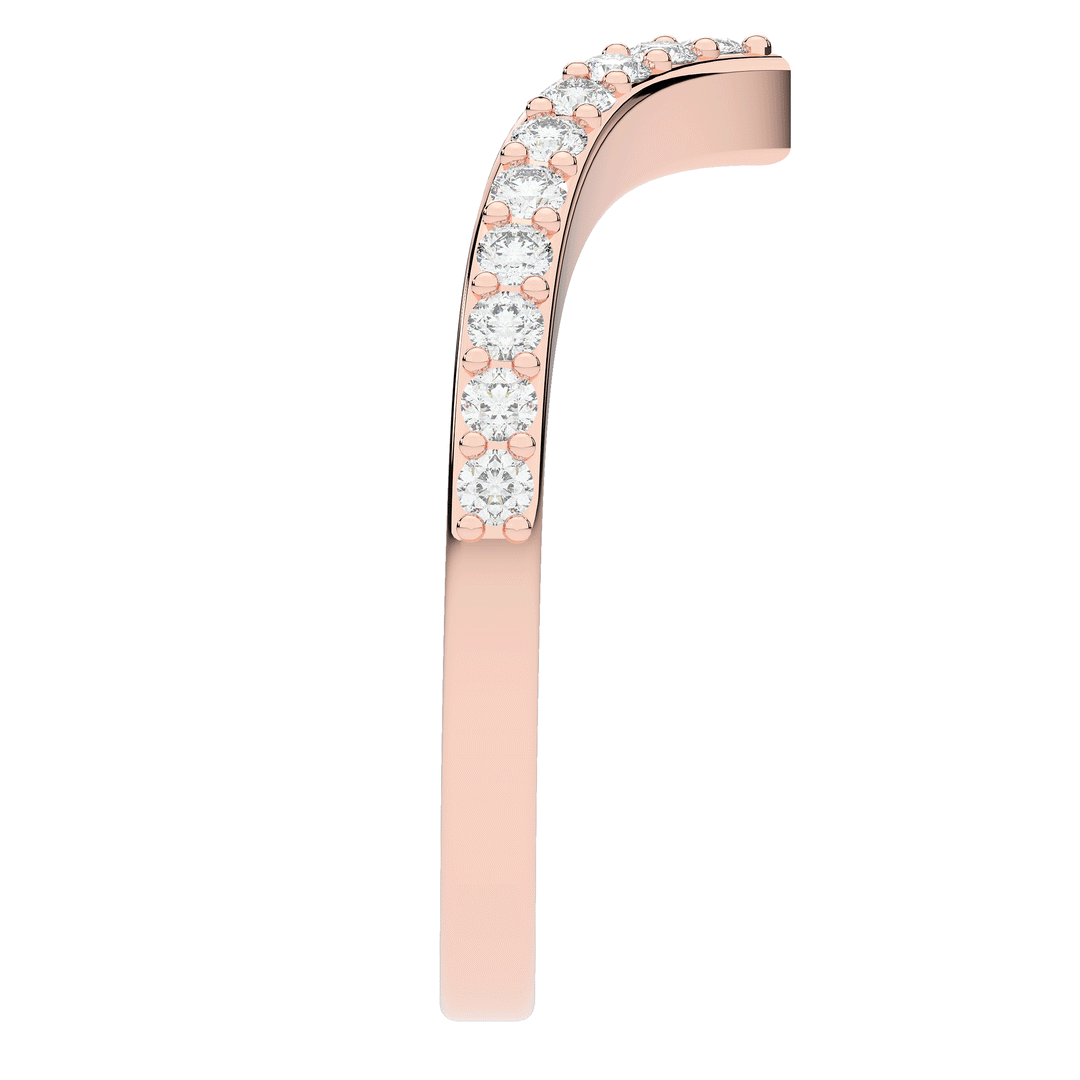 0.15CT.TW ROUND LAB DIAMOND POINTED CONTOUR WEDDING BAND - Nazarelle