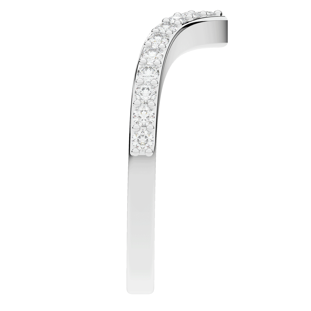 0.15CT.TW ROUND LAB DIAMOND POINTED CONTOUR WEDDING BAND - Nazarelle