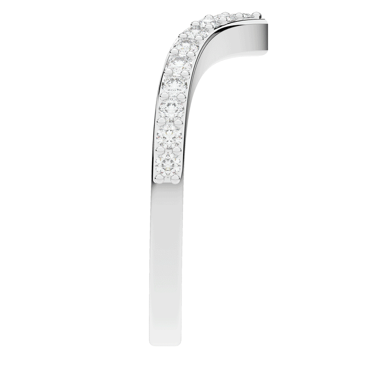 0.15CT.TW ROUND LAB DIAMOND POINTED CONTOUR WEDDING BAND - Nazarelle