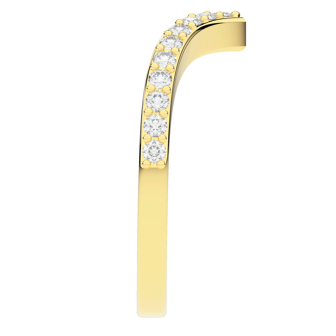 0.15CT.TW ROUND LAB DIAMOND POINTED CONTOUR WEDDING BAND - Nazarelle