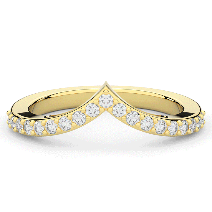 0.15CT.TW ROUND LAB DIAMOND POINTED CONTOUR WEDDING BAND - Nazarelle