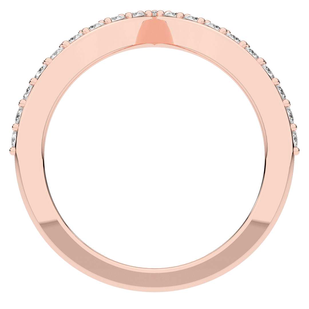 0.15CT.TW ROUND LAB DIAMOND POINTED CONTOUR WEDDING BAND - Nazarelle