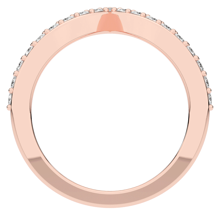 0.15CT.TW ROUND LAB DIAMOND POINTED CONTOUR WEDDING BAND - Nazarelle