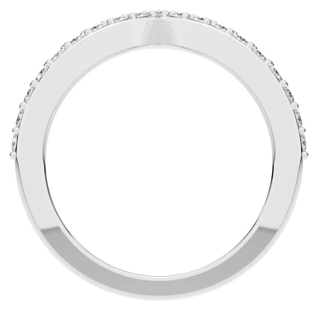 0.15CT.TW ROUND LAB DIAMOND POINTED CONTOUR WEDDING BAND - Nazarelle