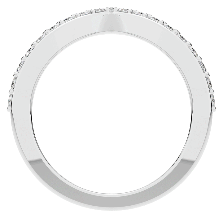 0.15CT.TW ROUND LAB DIAMOND POINTED CONTOUR WEDDING BAND - Nazarelle