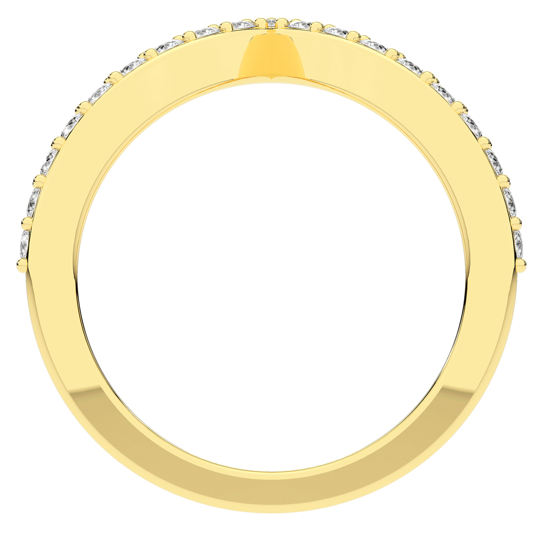 0.15CT.TW ROUND LAB DIAMOND POINTED CONTOUR WEDDING BAND - Nazarelle